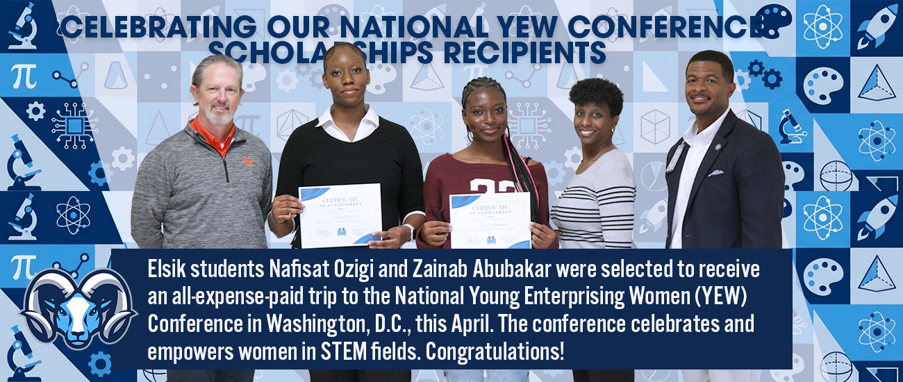 Group of adults pose for a photo holding certificates. Background has various graphics including a pie chart.