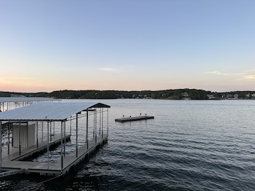 View of the dock and lake from the house