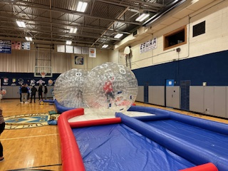 Bubble ball course in the gym