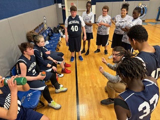 Coach and Team discussion during the game