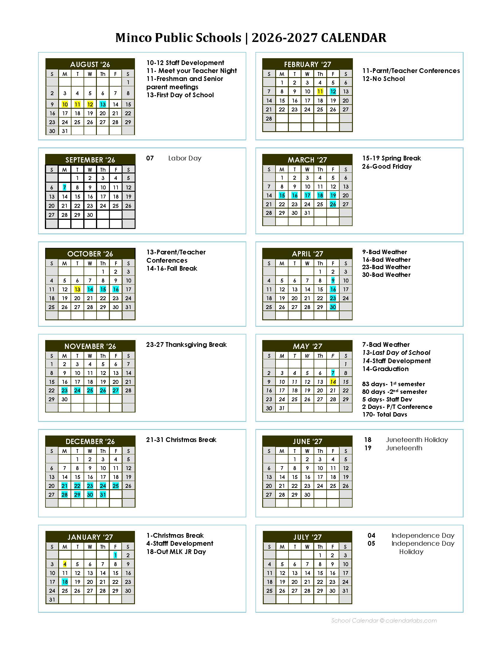 2026-2027 Calendar
