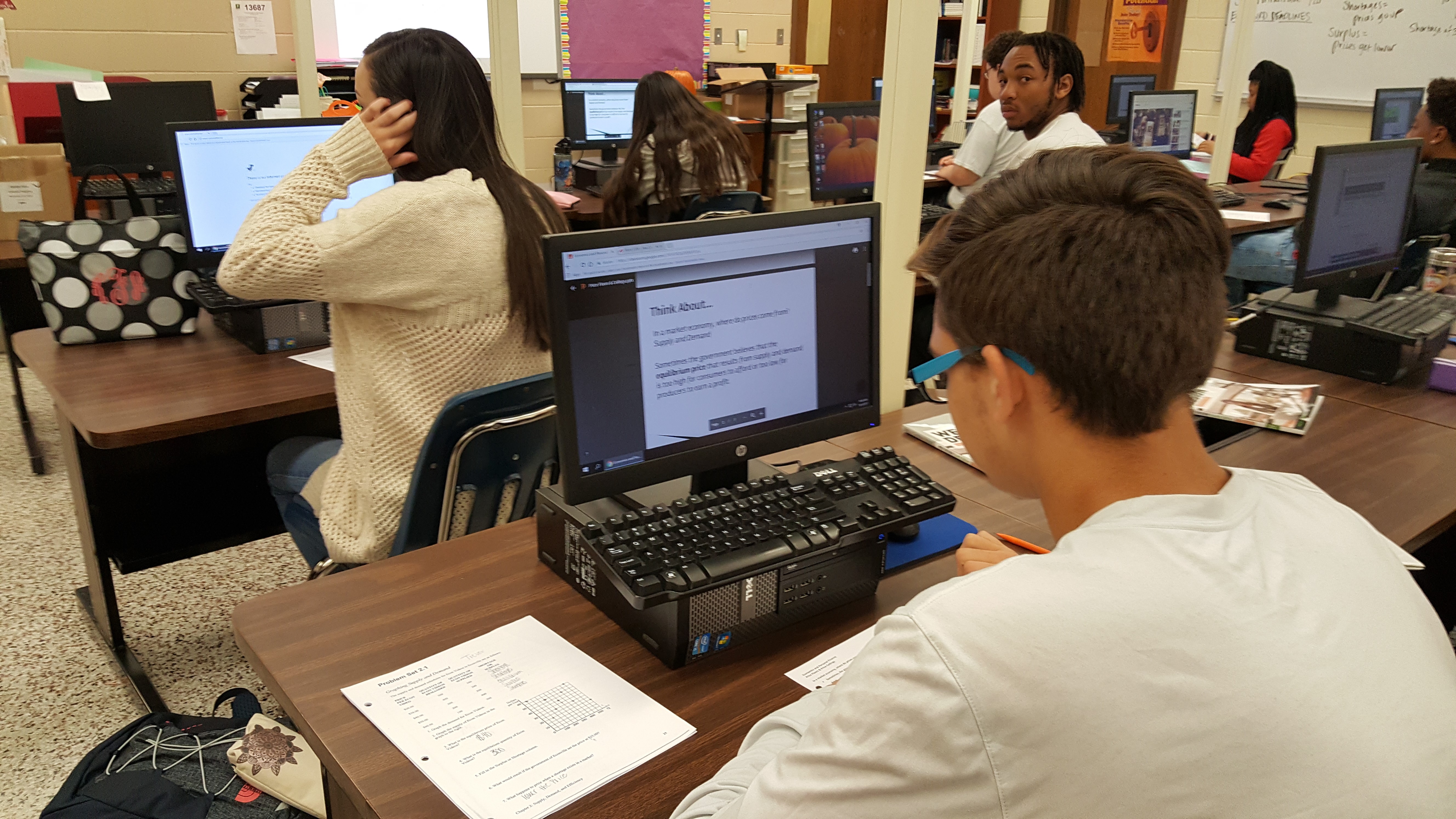 students in class