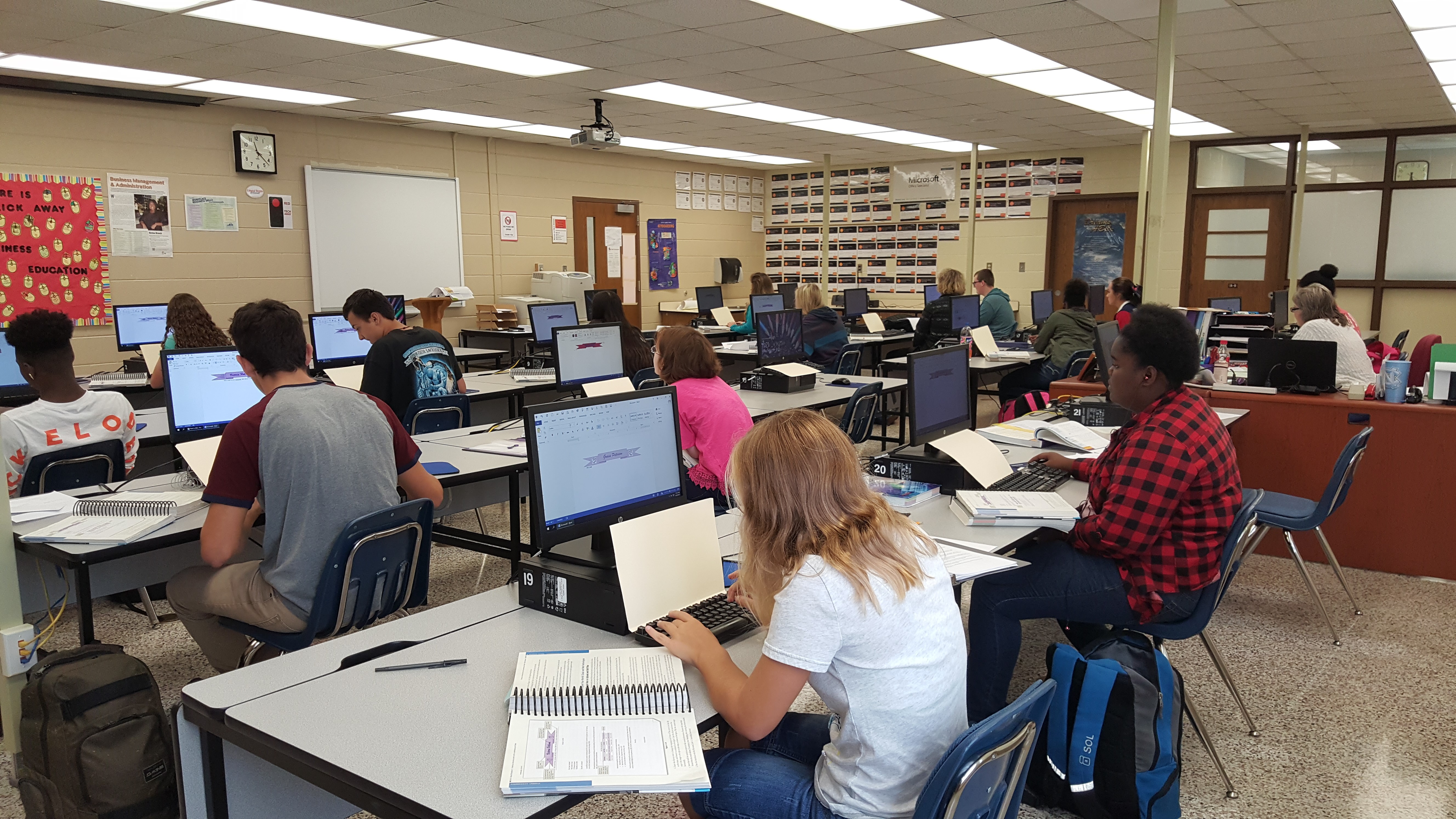 students in class