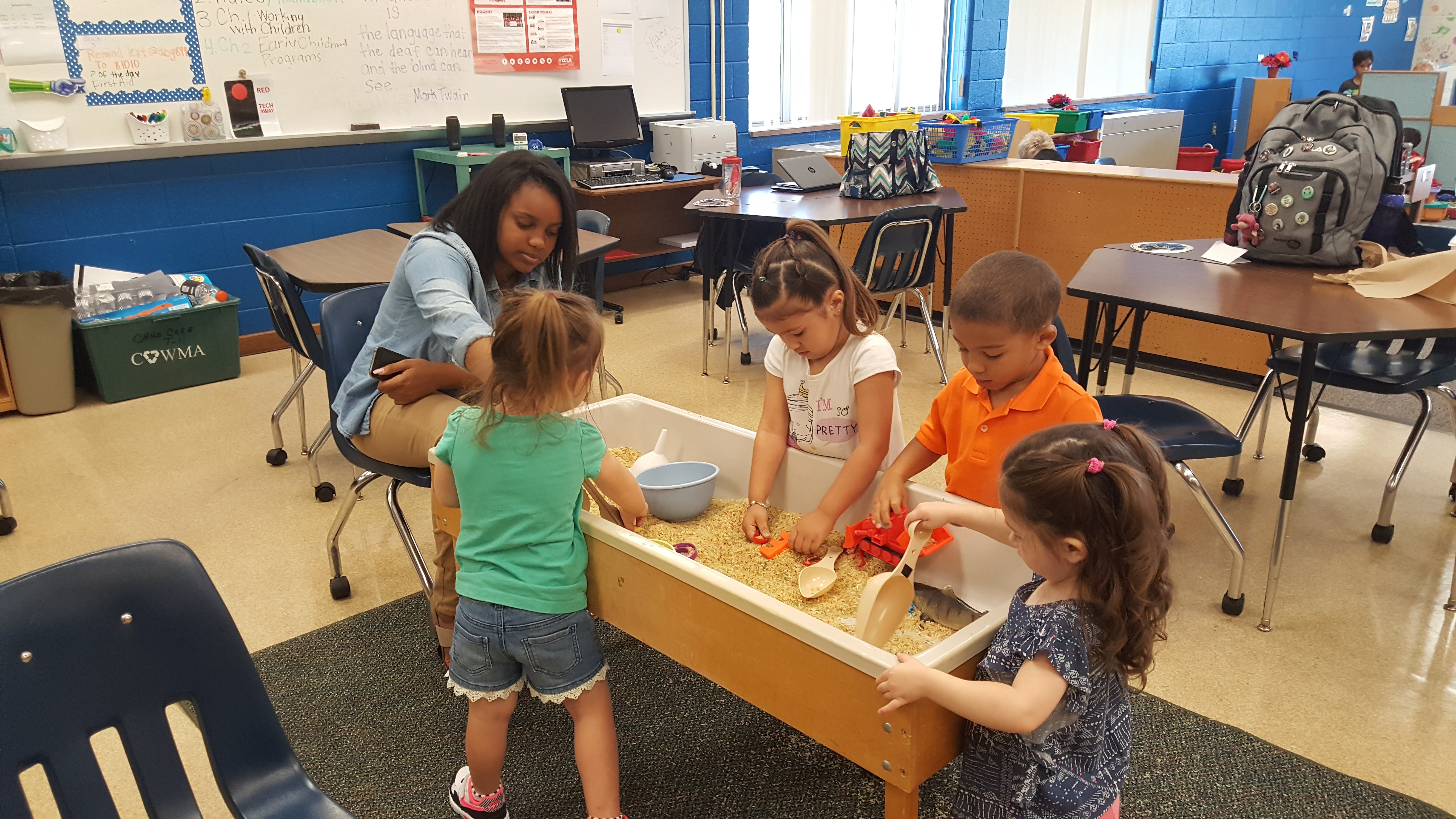 teacher with students in class