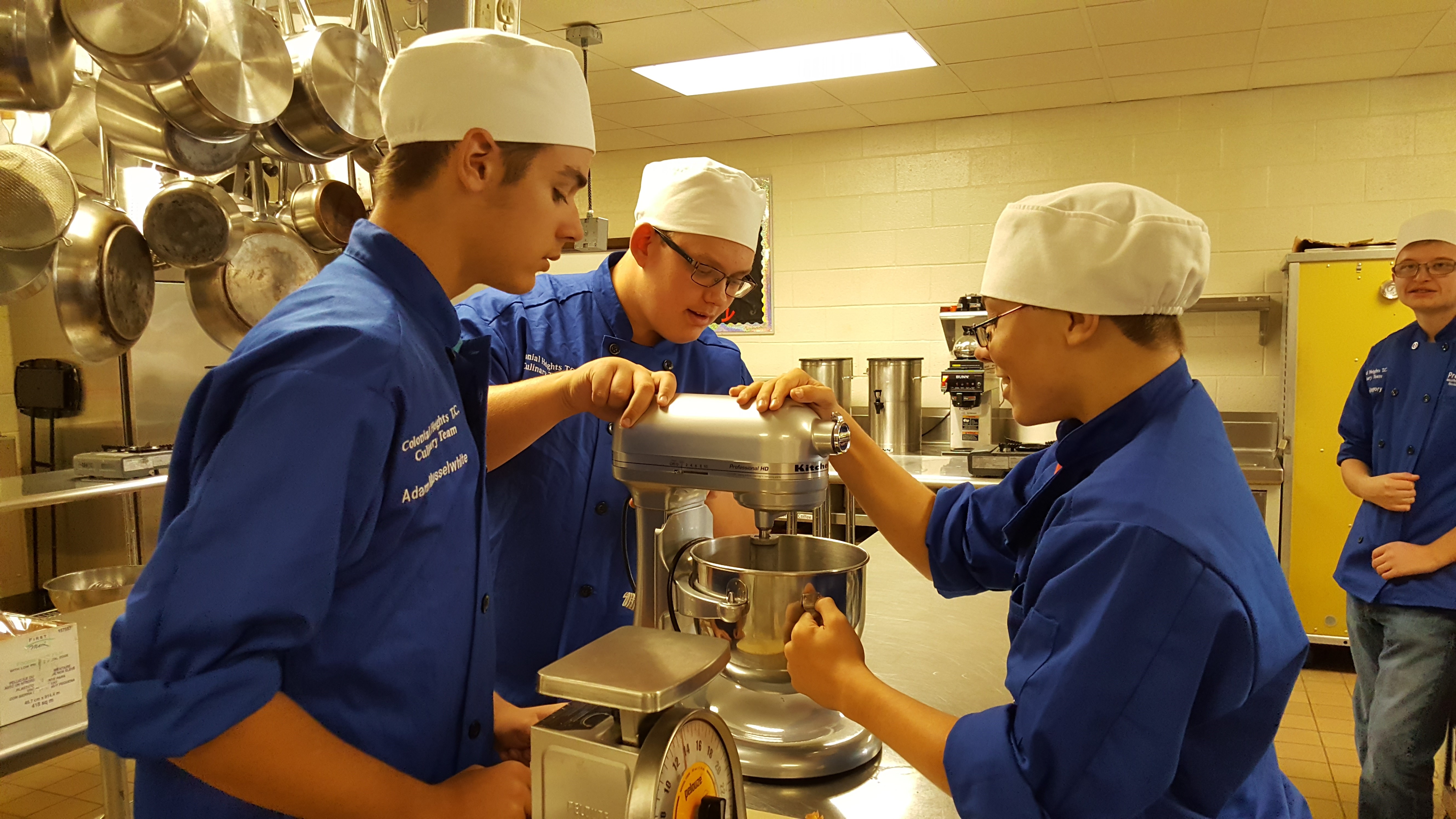 students cooking in class