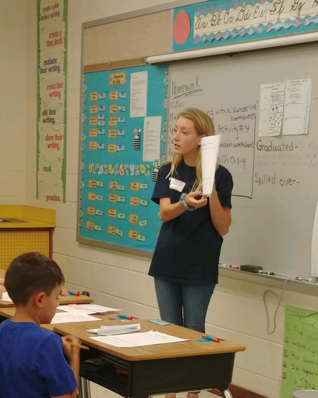 teacher speaking in class