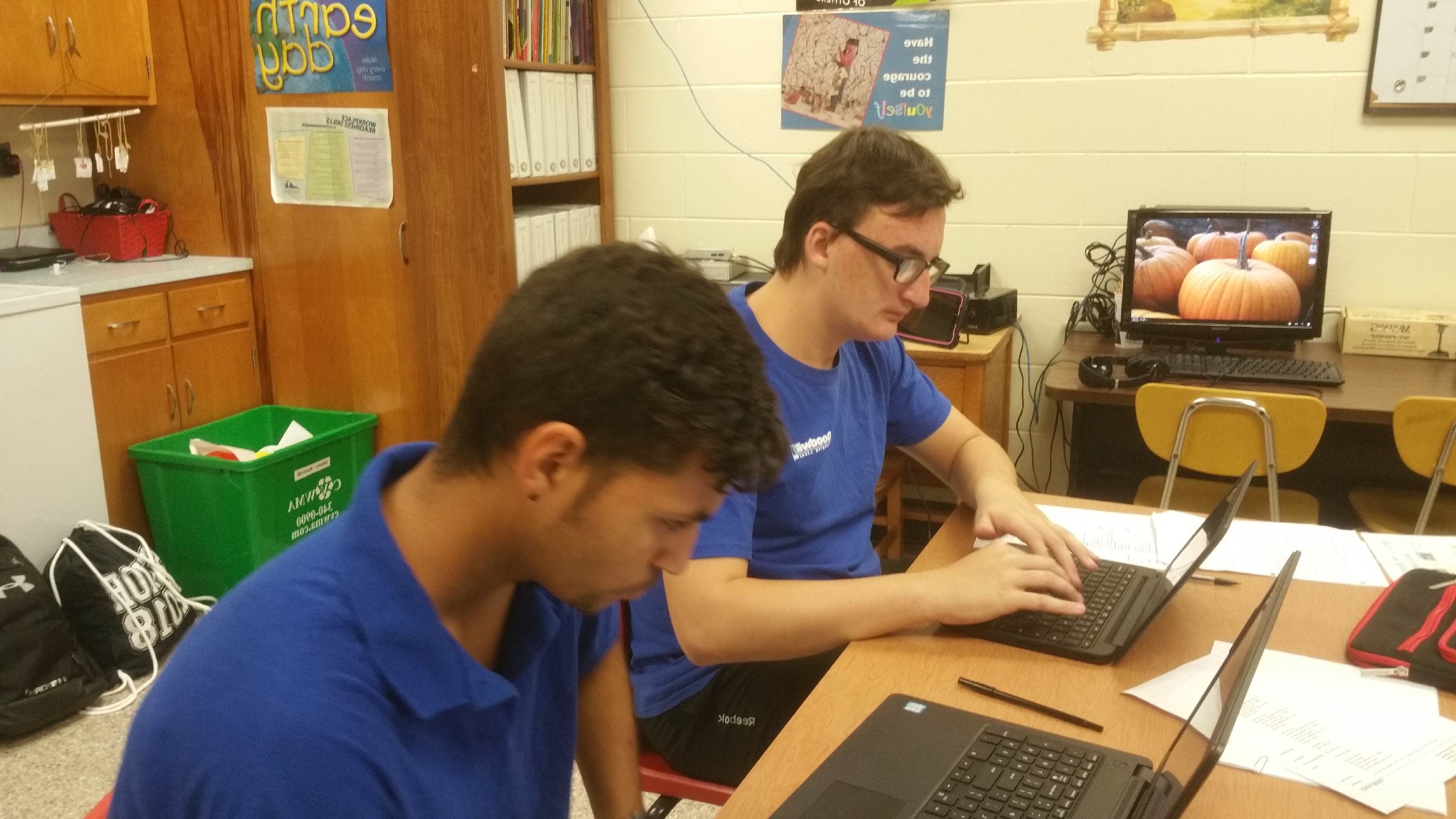 students in class