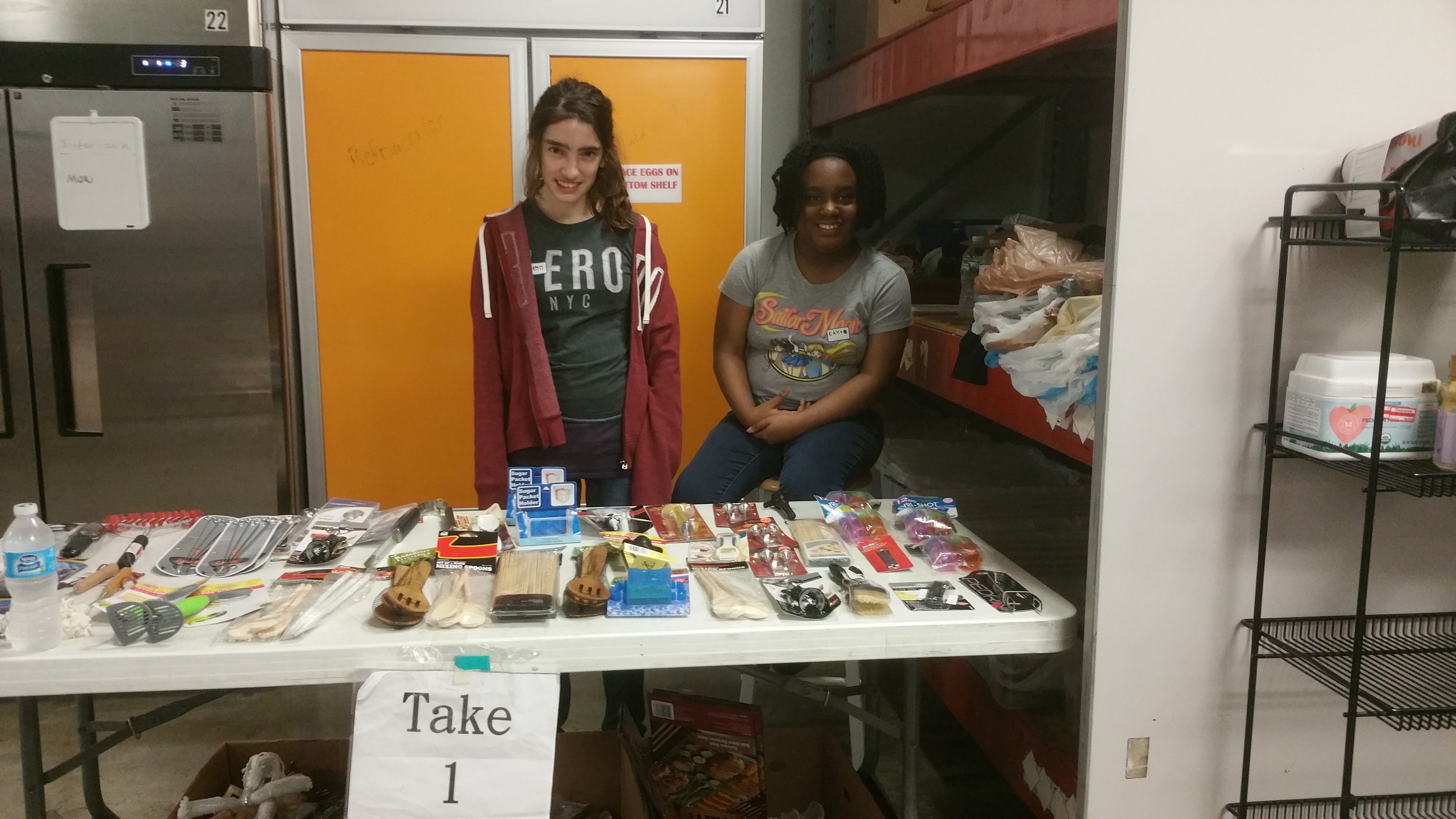 students attending a stand