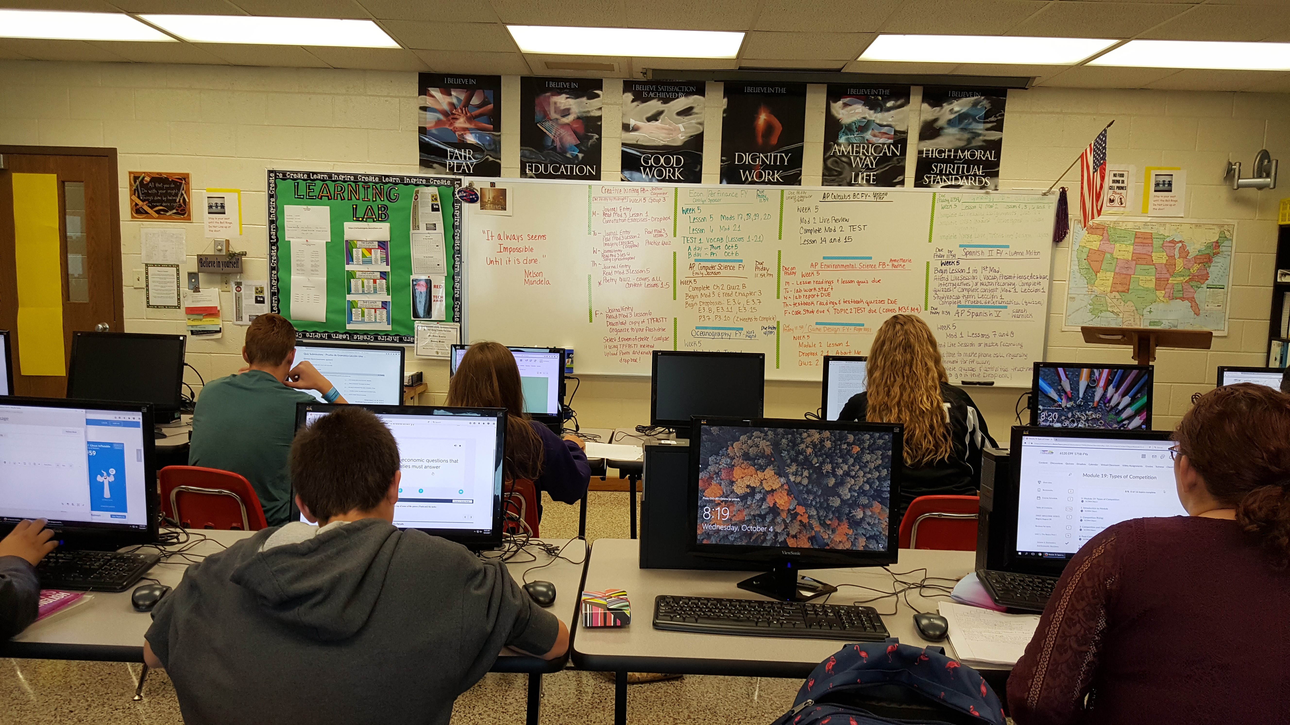 students in class