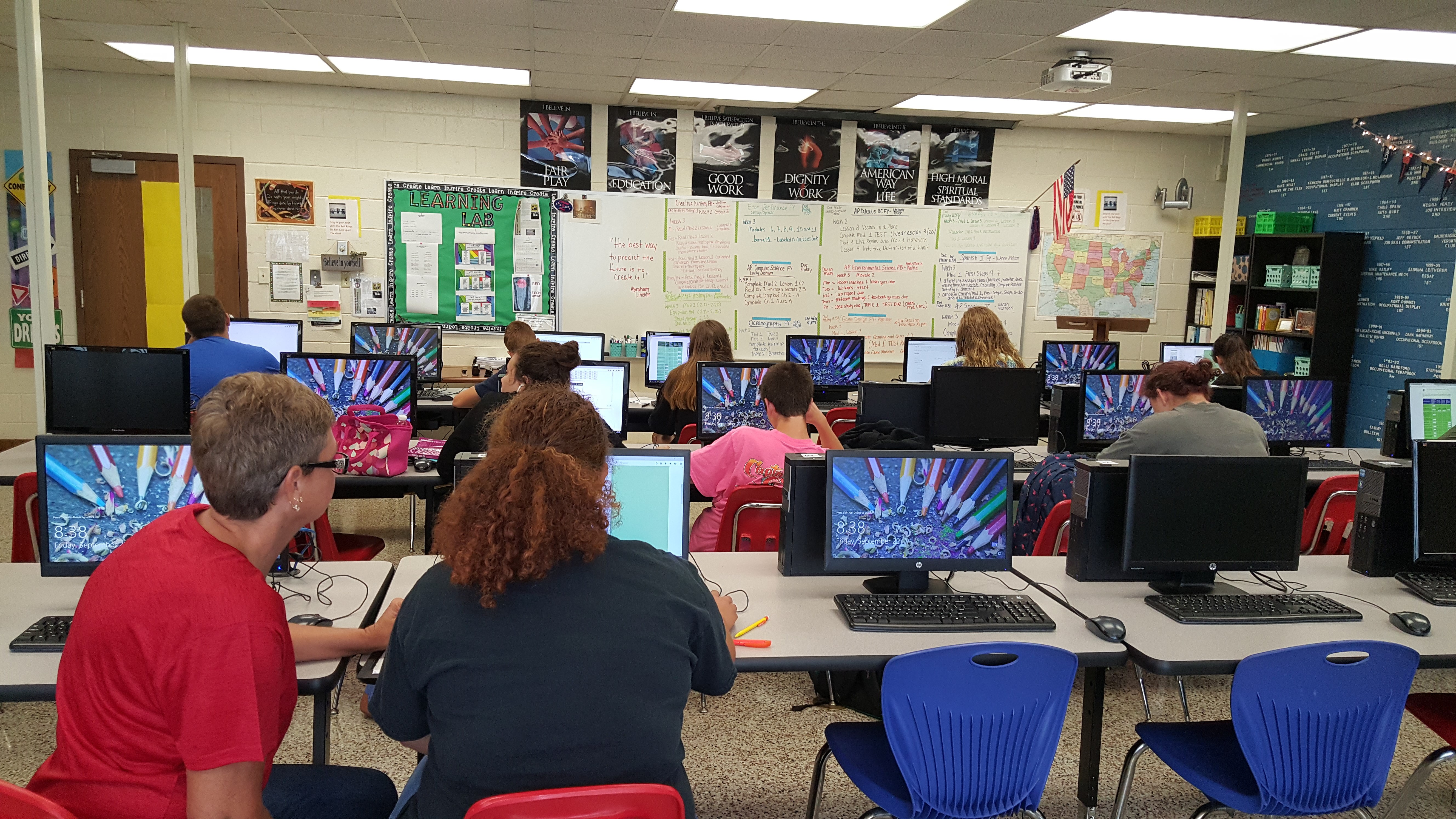 students in class