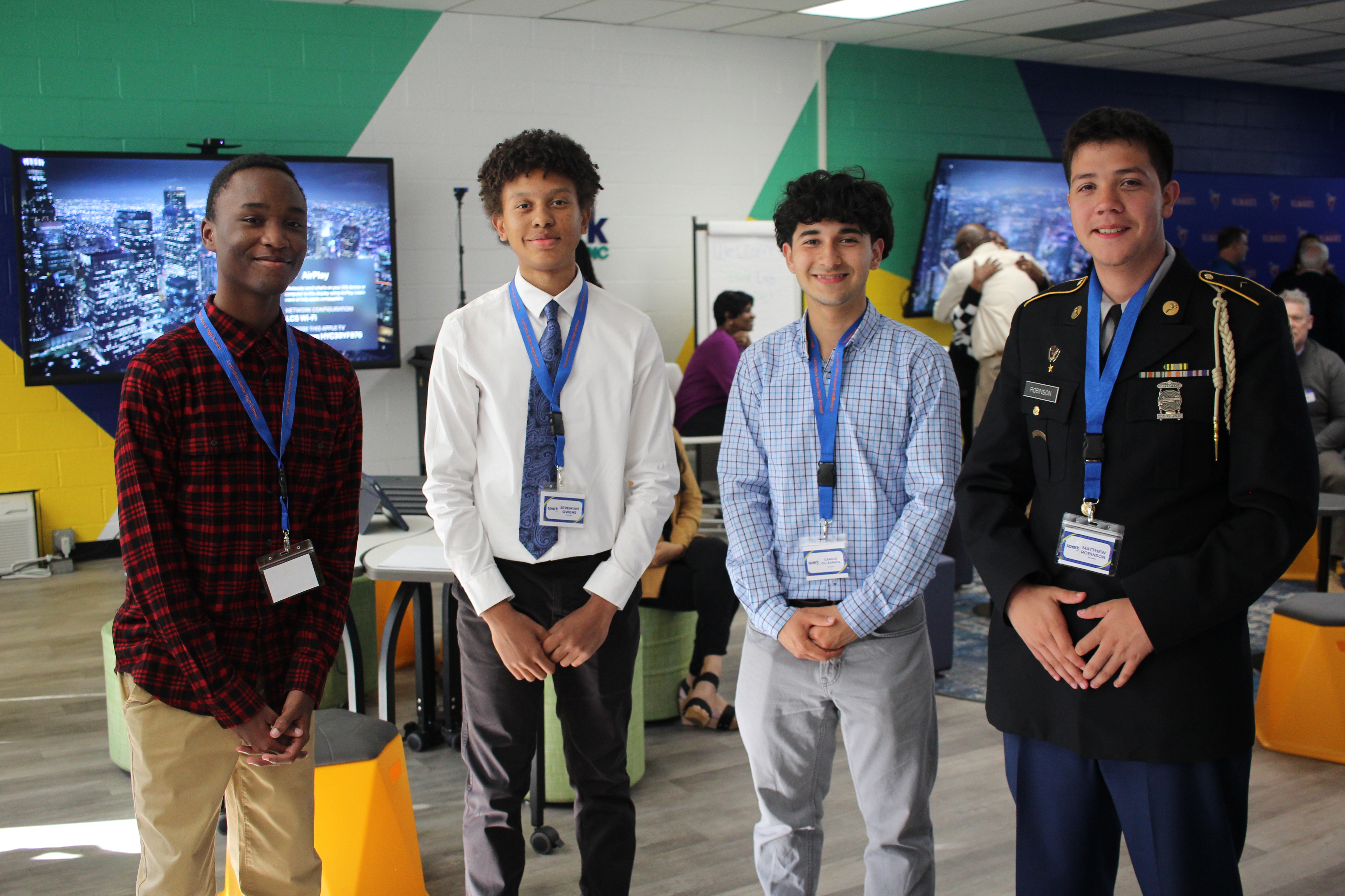 Students pose for a photo during Demo Day!