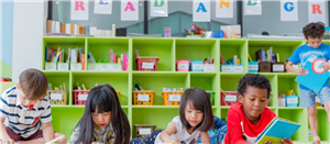 5 Kindergarten children reading