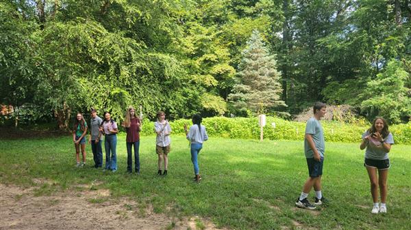 people gathered doing an activity