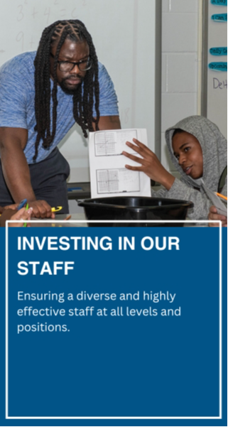 Investing in our Staff - Ensuring a diverse and highly effective staff at all levels and positions.