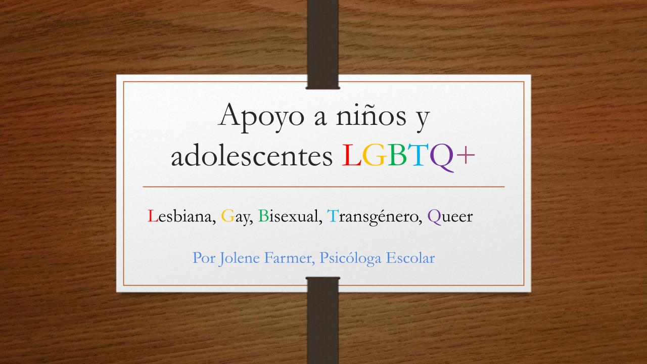 Apoyo a niños y adolescentes LGBTQ+