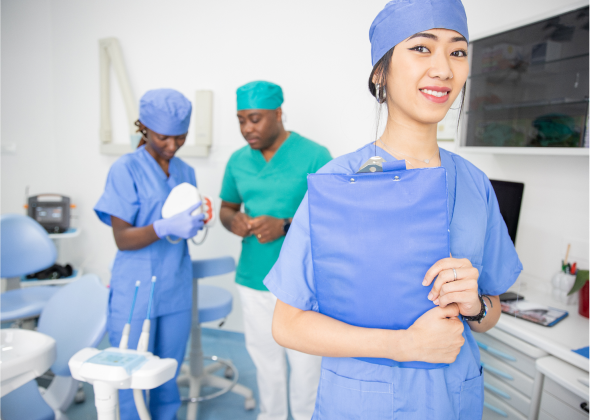 Medical staff in dentist office