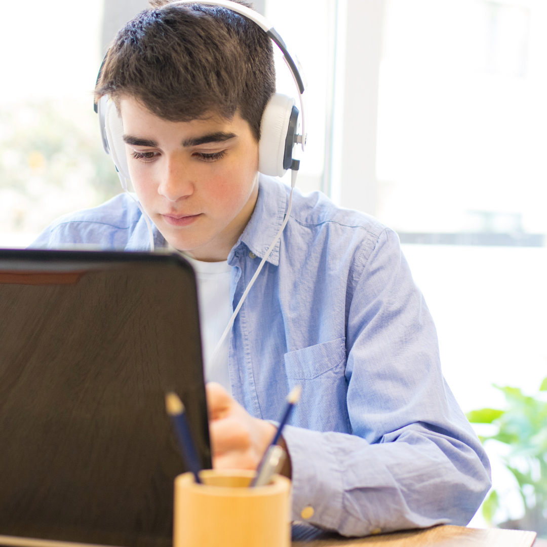 student at computer