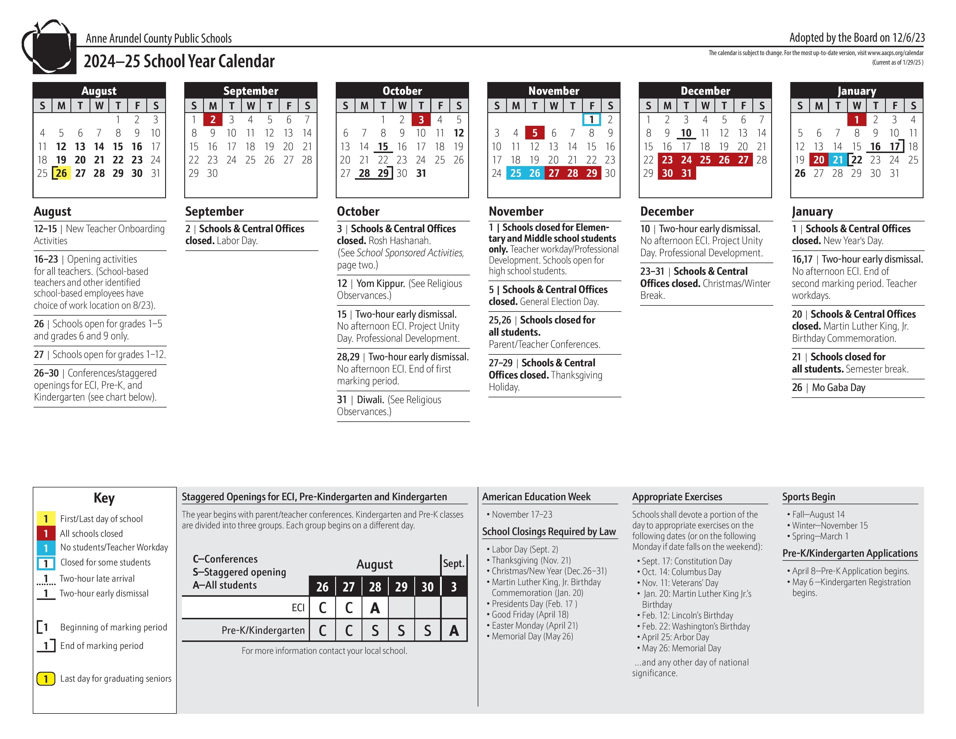 Image of School Year Calendar page 1 August-January.  PDF available at : https://5il.co/2kdmg