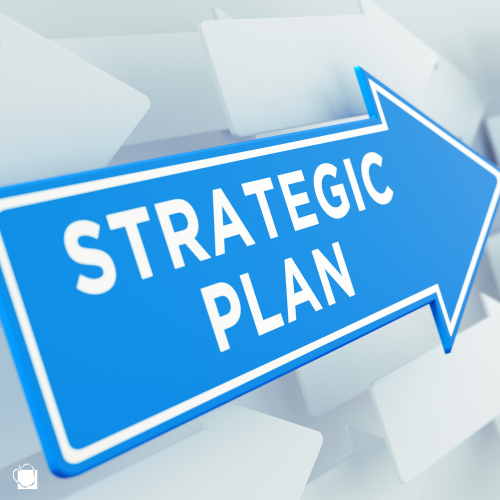 strategic plan with an arrow pointing to a direction to indicate a roadmap