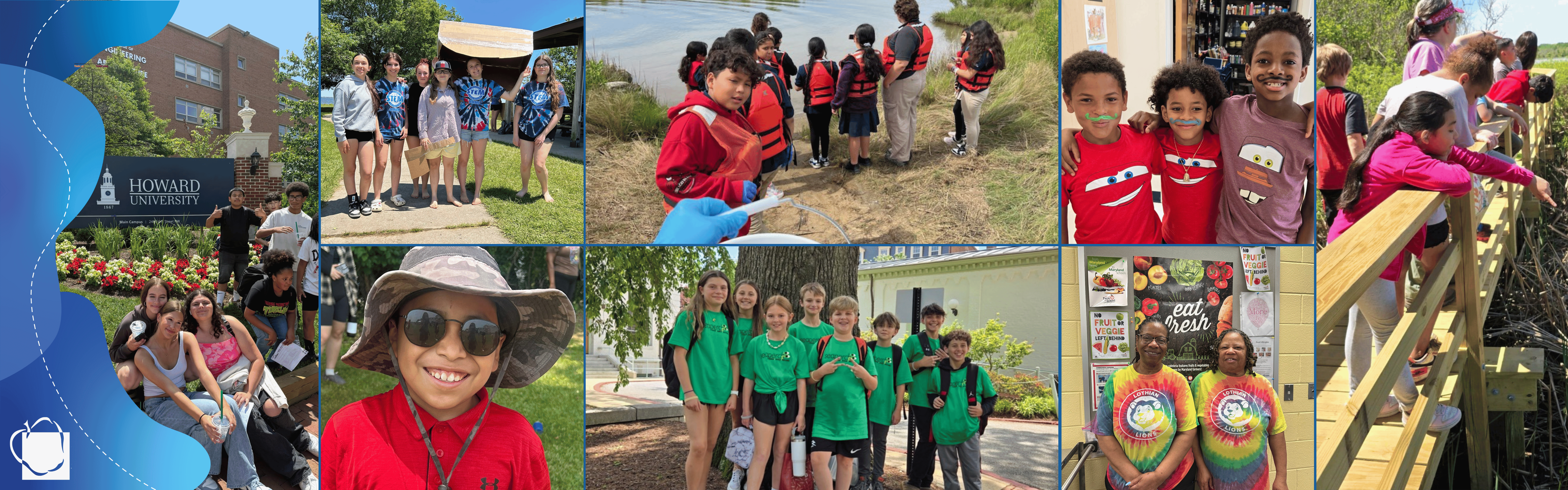 Collection of pictures of students and staff celebrating the end of the school year with a variety of activities