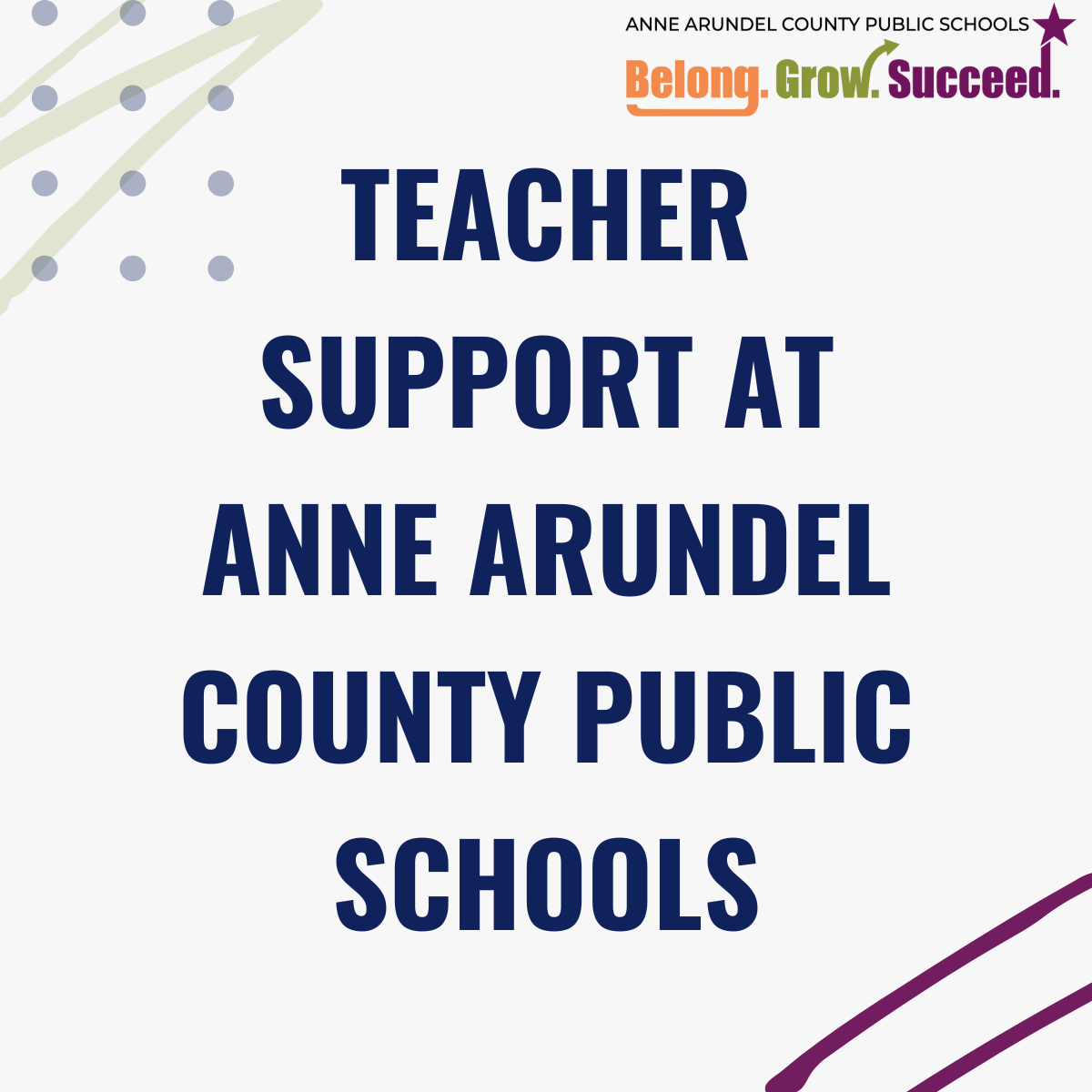 Teacher Support at Anne Arundel County Public Schools