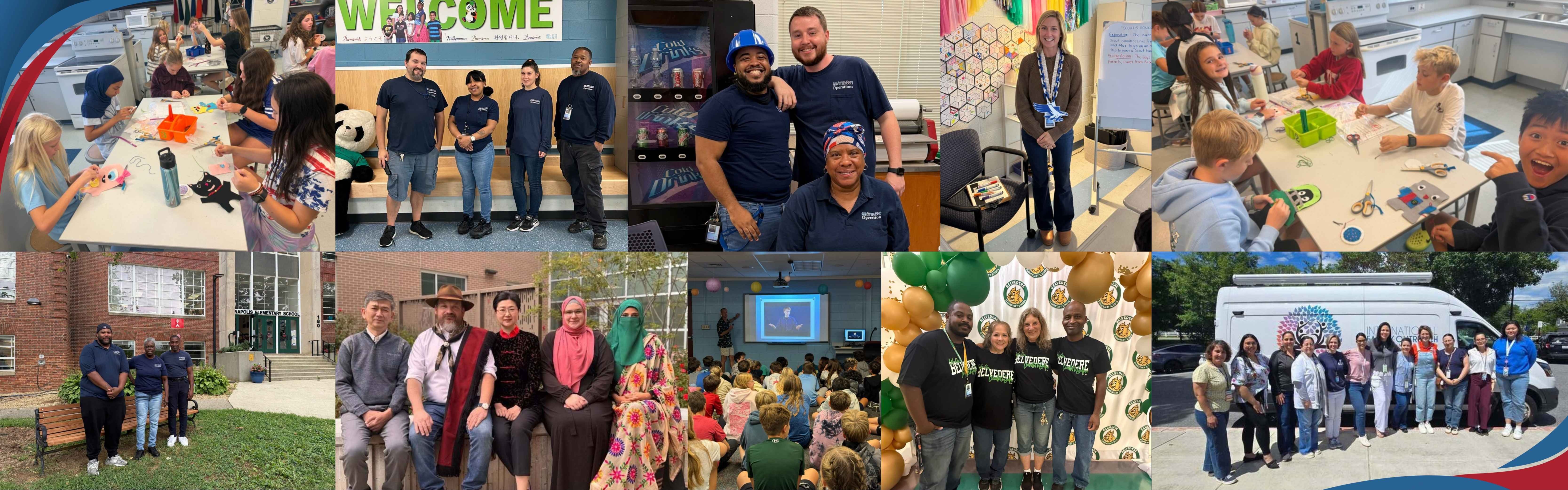 A collection of pictures of students and staff actively engaged in learning and celebrating their success this school year.  Featured pictures: International Translation Day, SPMS Shout out, Custodian Appreciation Day, students creating monsters, and guest from NASA.