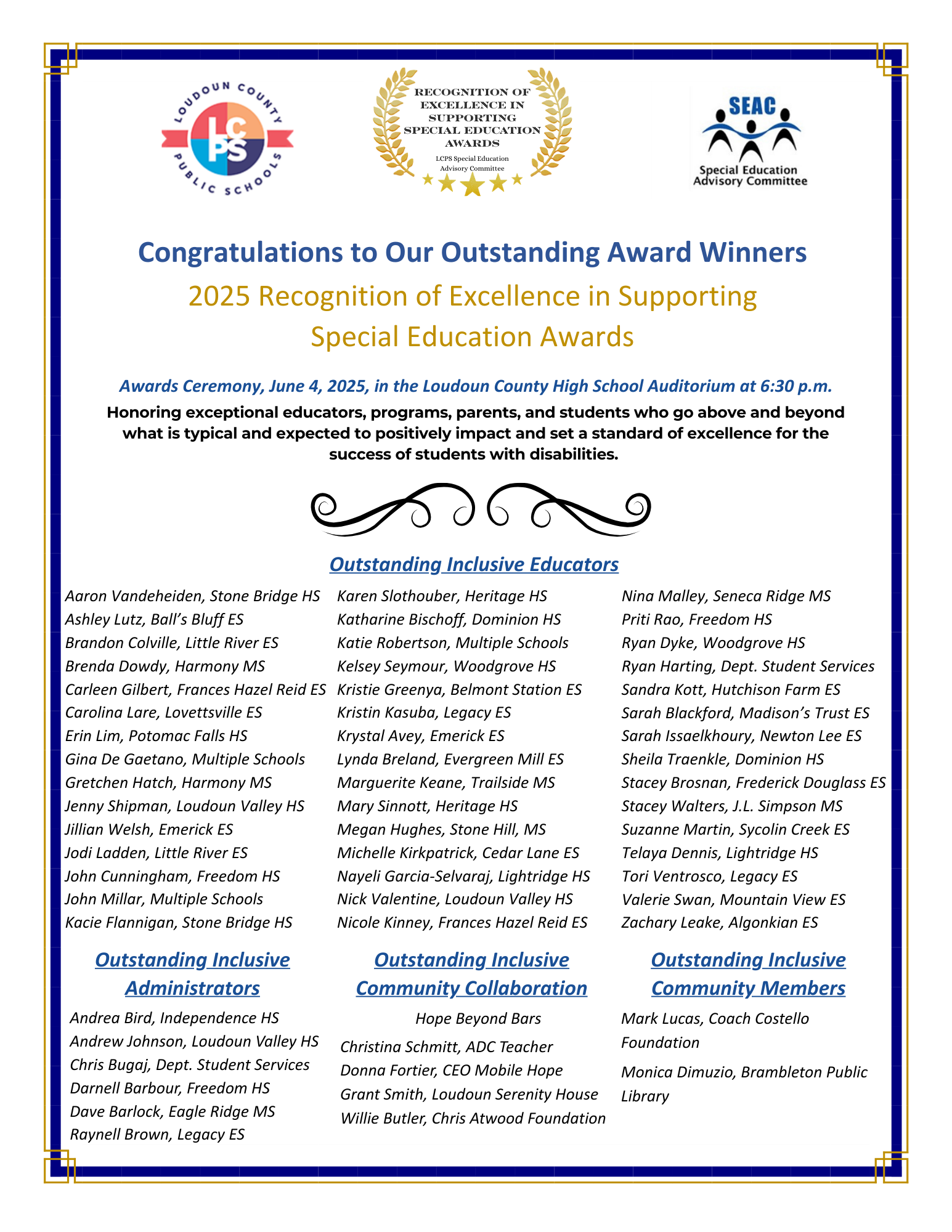 SEAC Award Winners 1