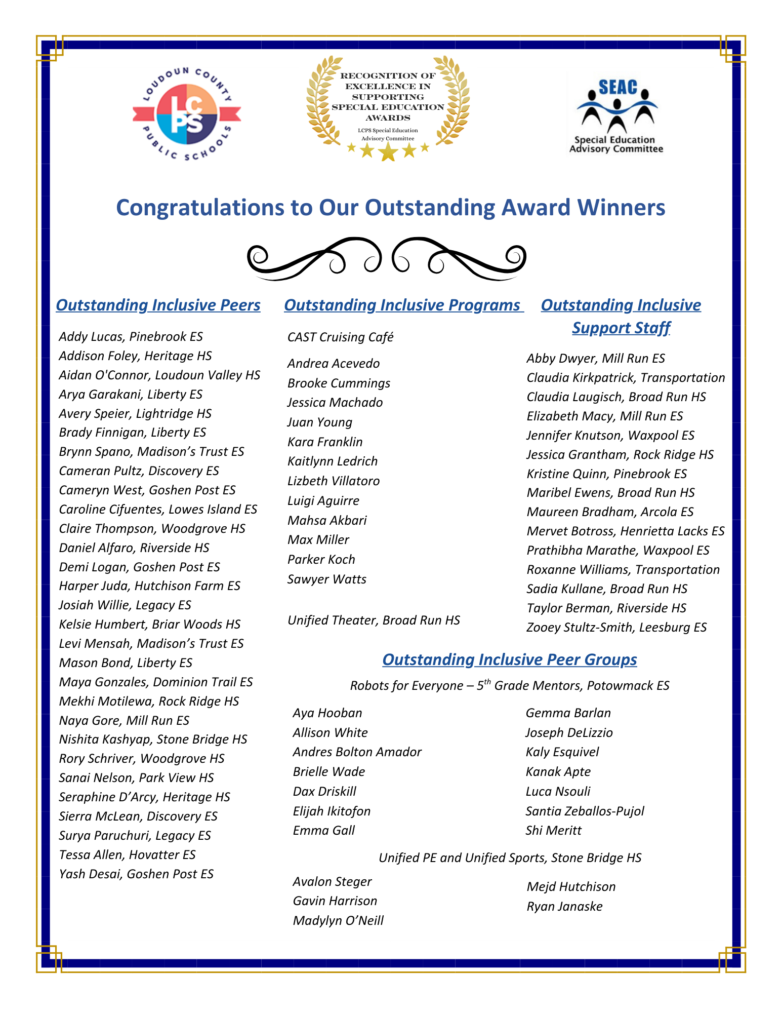 SEAC Award Winners 2