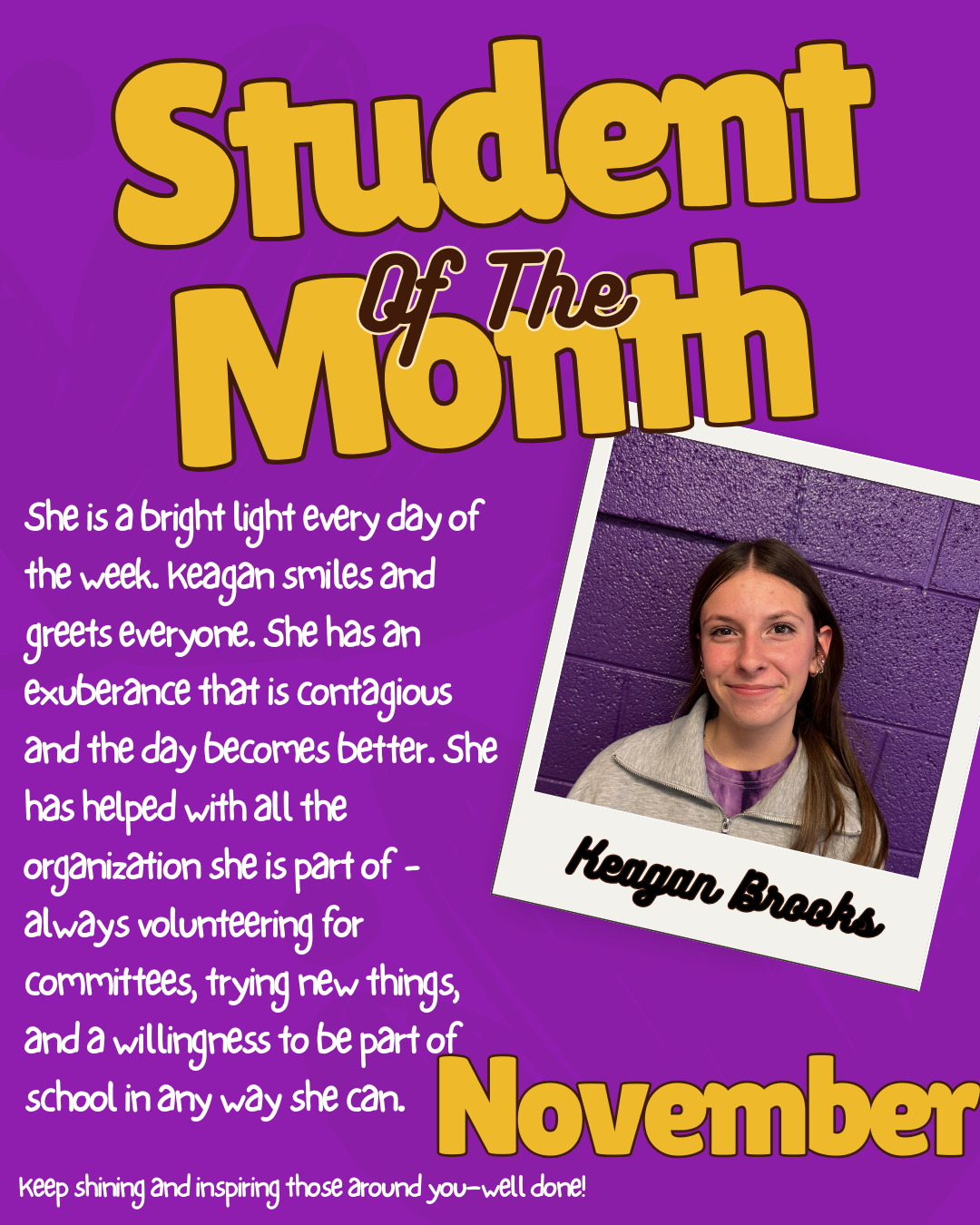 Junior High & High School Student of the Month