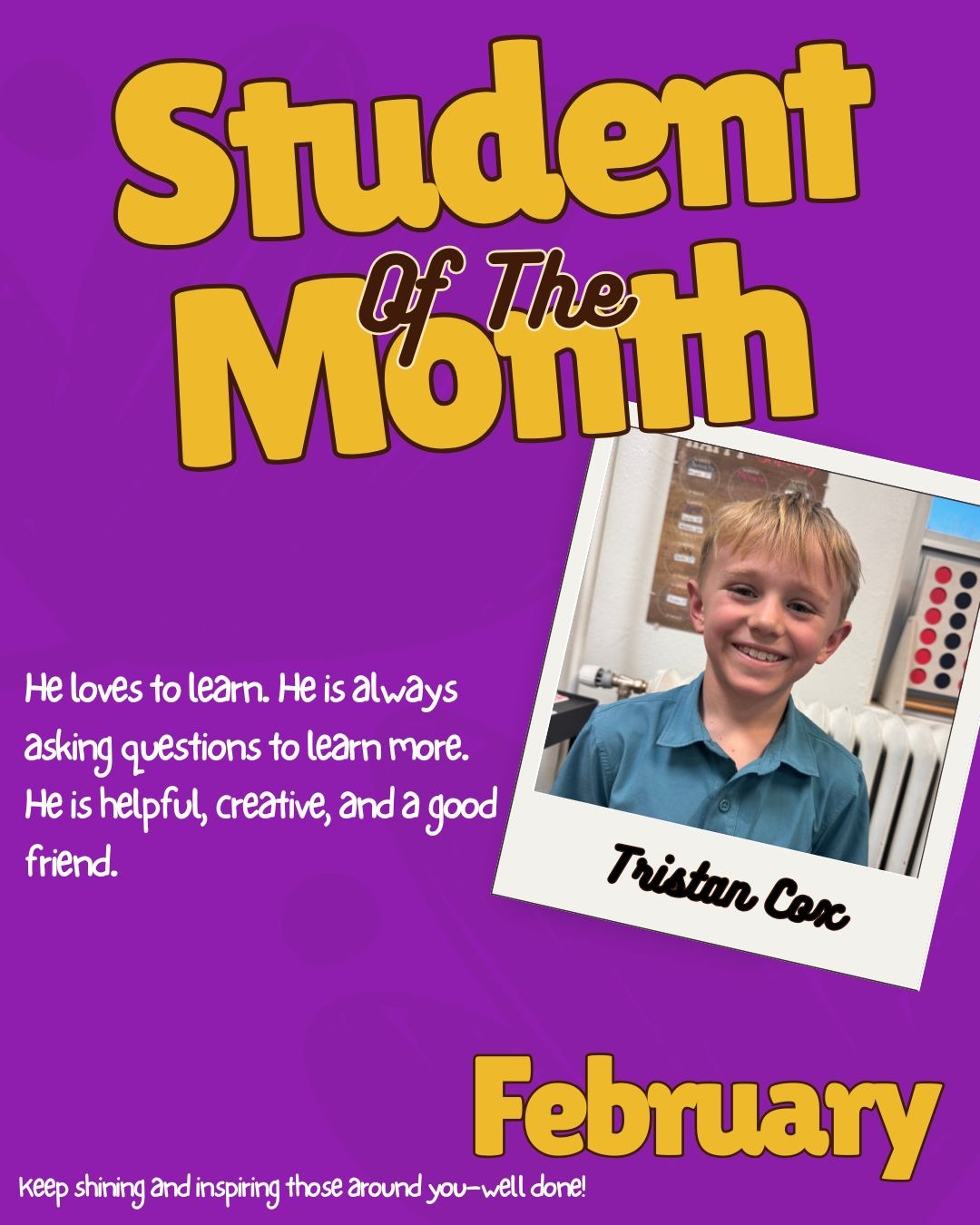 Elementary Student of the Month
