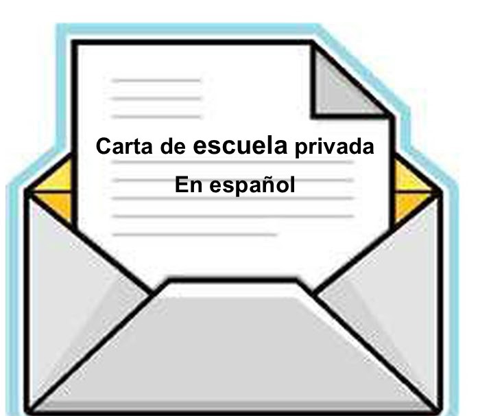 Icon of a letter with spanish writing on it