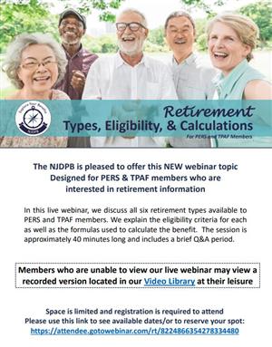 Retirement information flyer with information about a live seminar