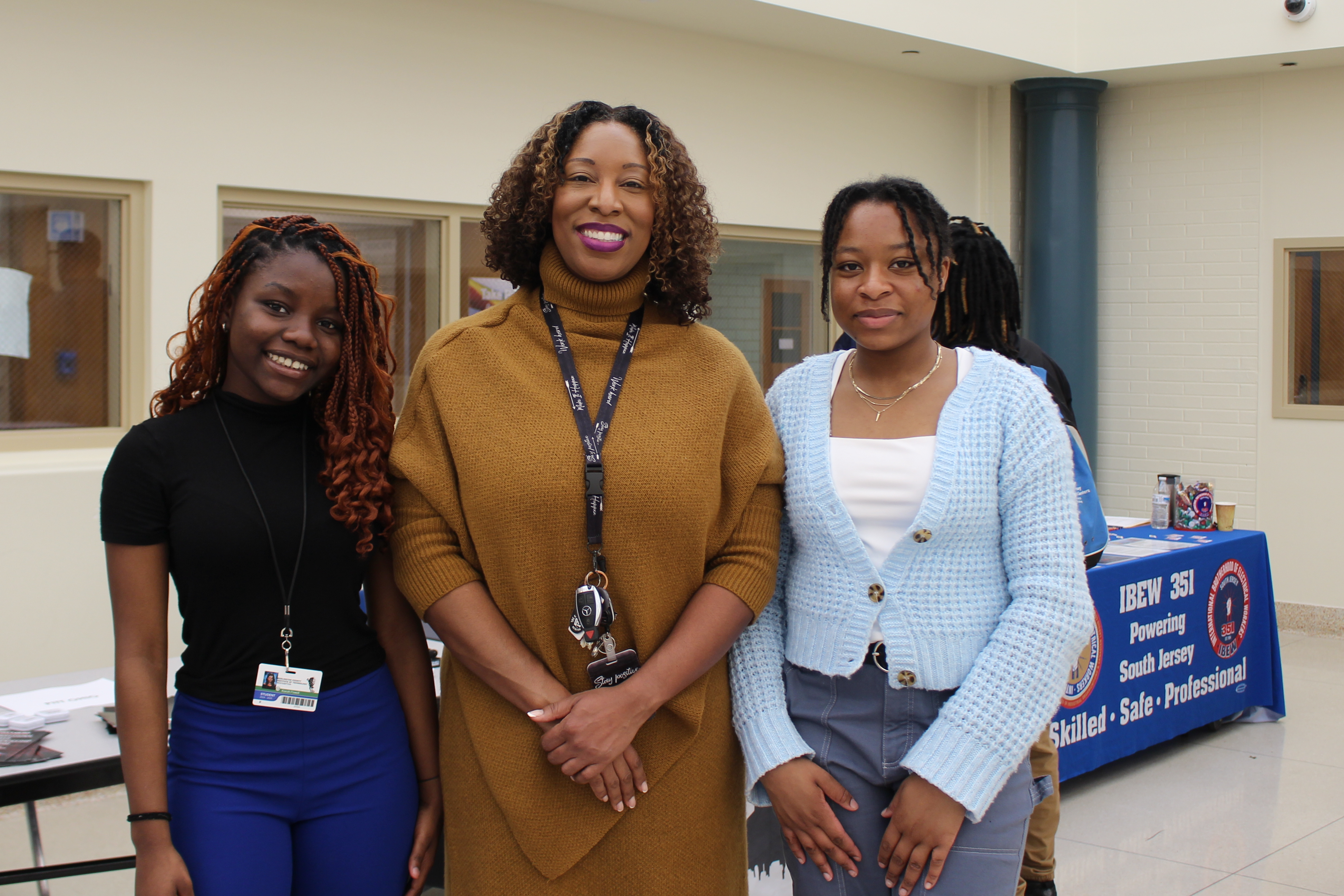 Dr. Holley visits with students during Career Expo!