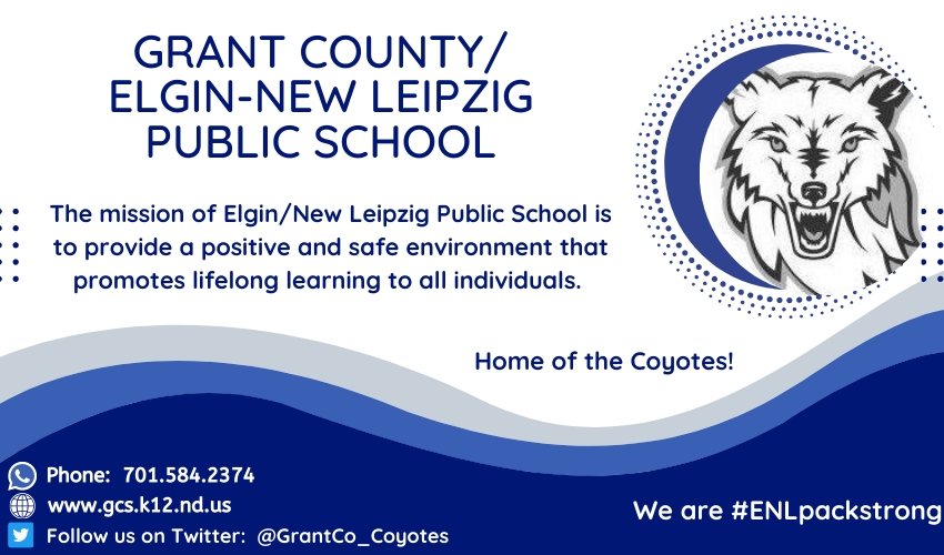 Grant County/Elgin-New Leipzig Public School The missions of Elgin/New Leipzig Public school is to provide a positive and safe environment that promotes lifelong learning to all individuals