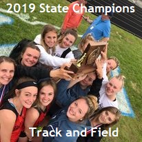 2019 State Champions Track and Field celebrating a victory