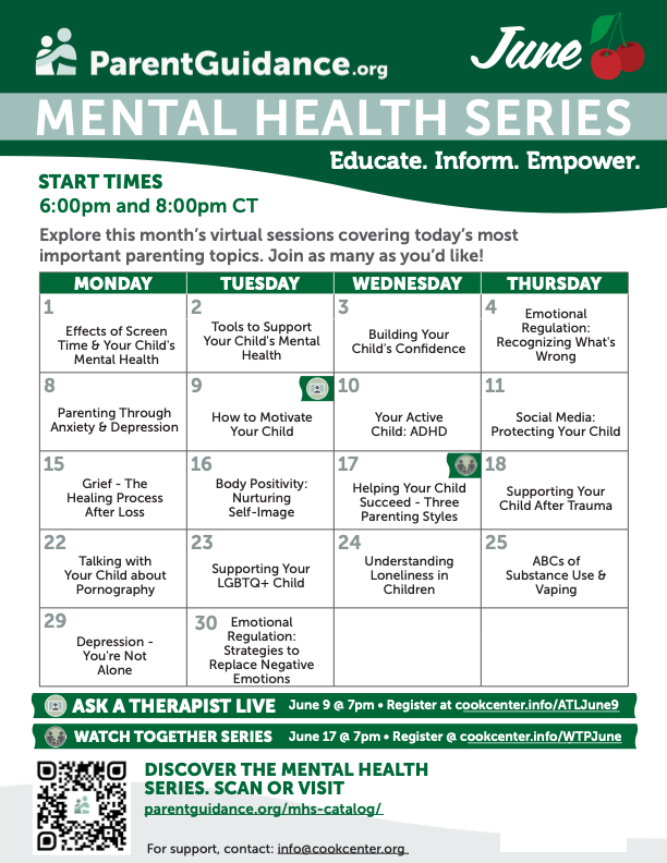 June Mental Health Series Calendar