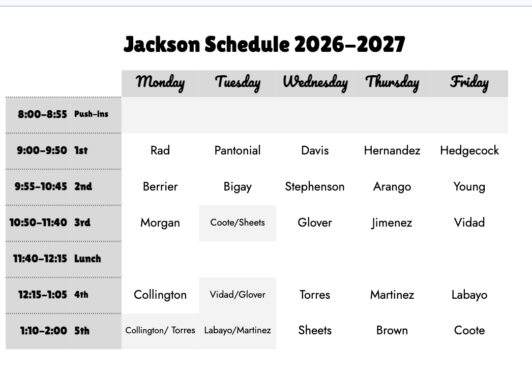 schedule