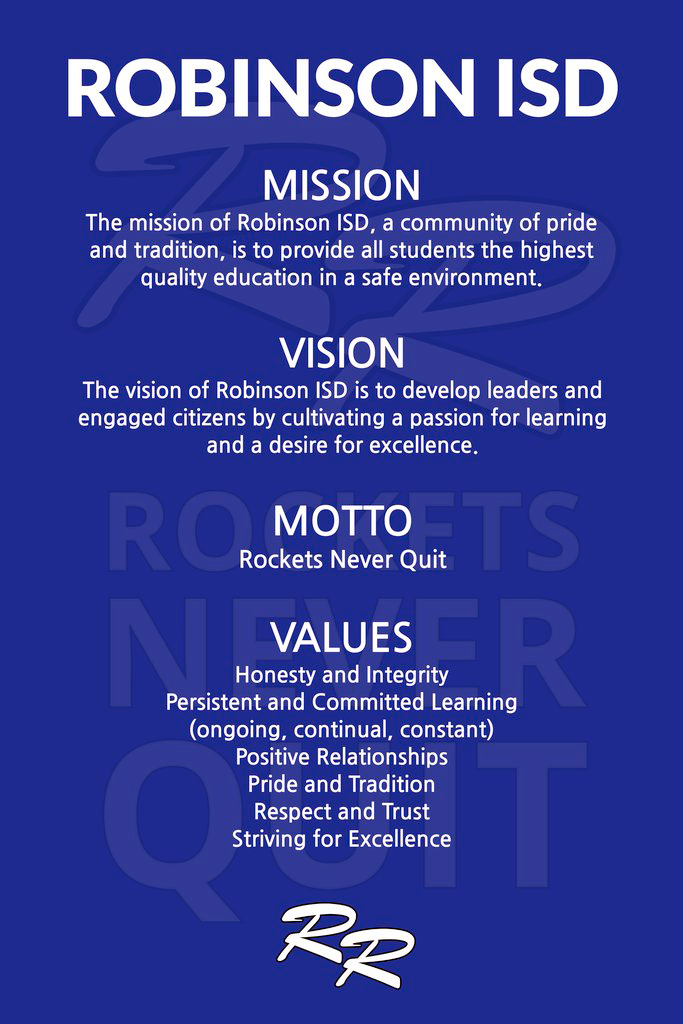 Robinson ISD Mission, Vision, and Values