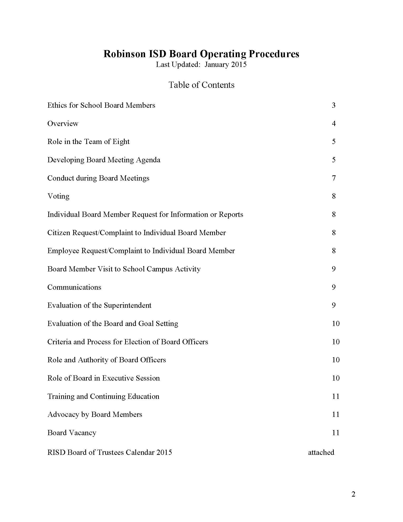 RISD Board Operating Procedures Page 2