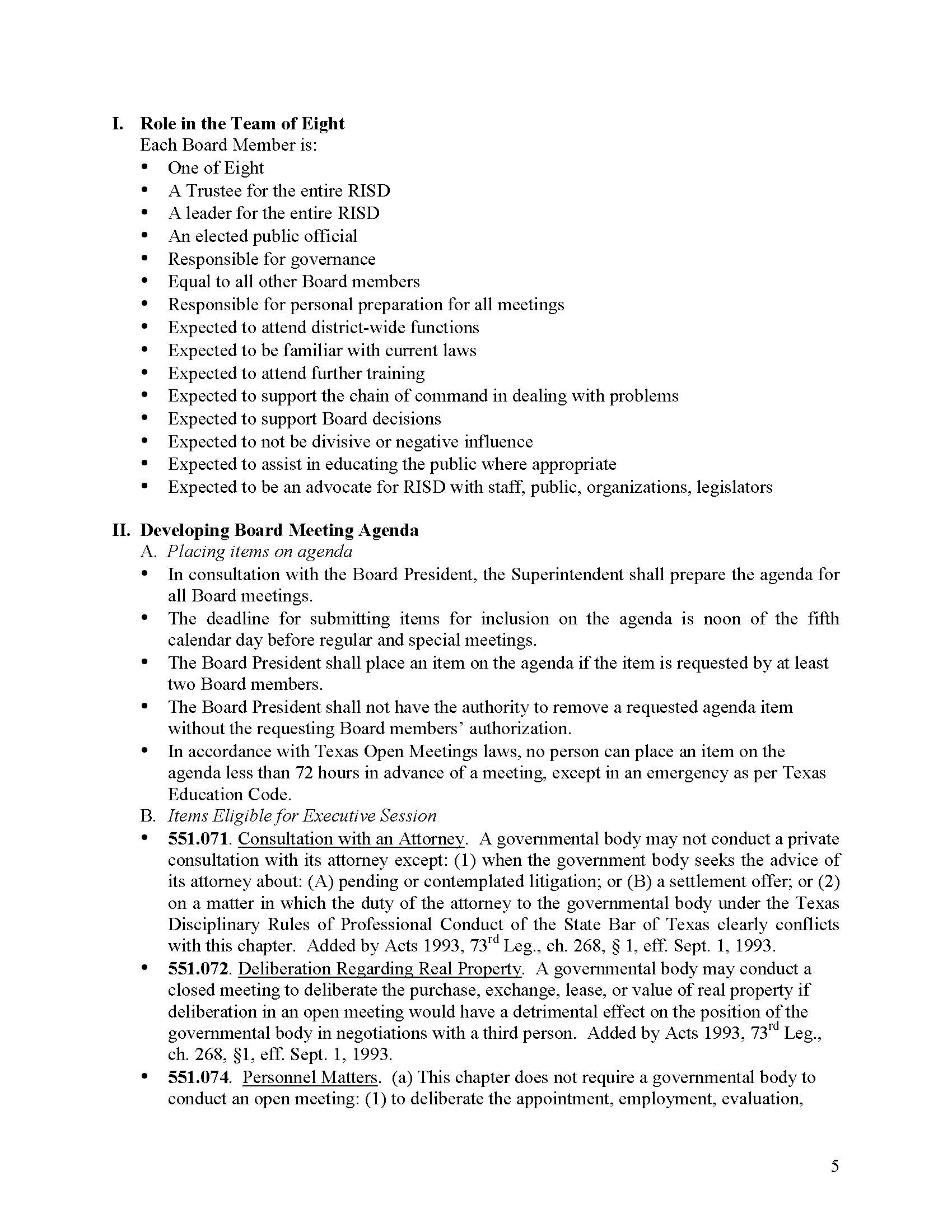 RISD Board Operating Procedures Page 5