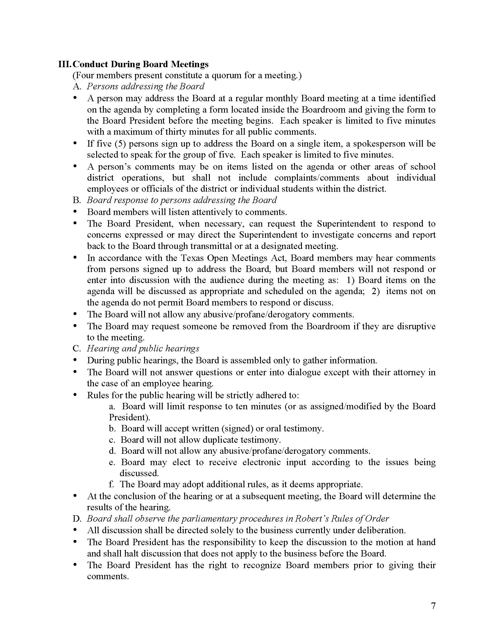 RISD Board Operating Procedures Page 7