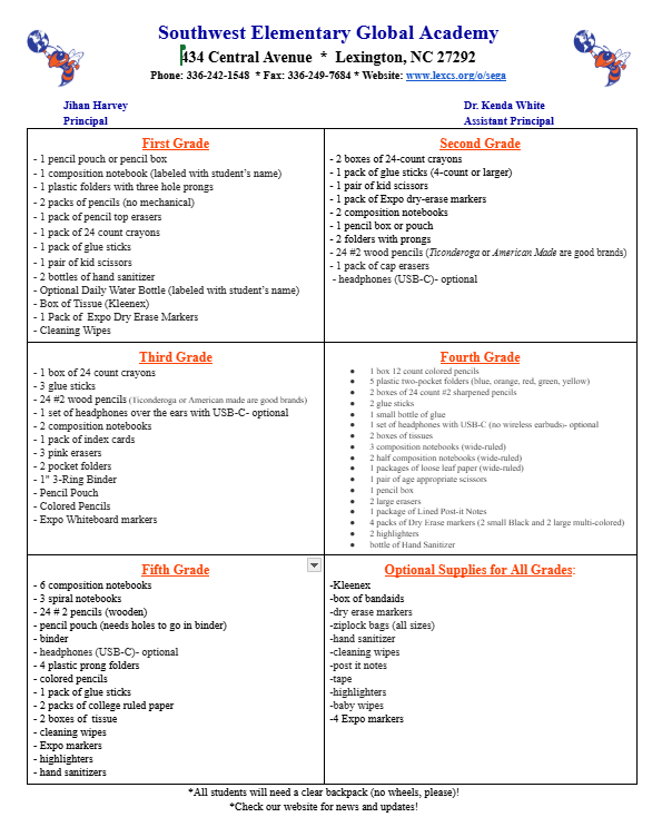 Supply List