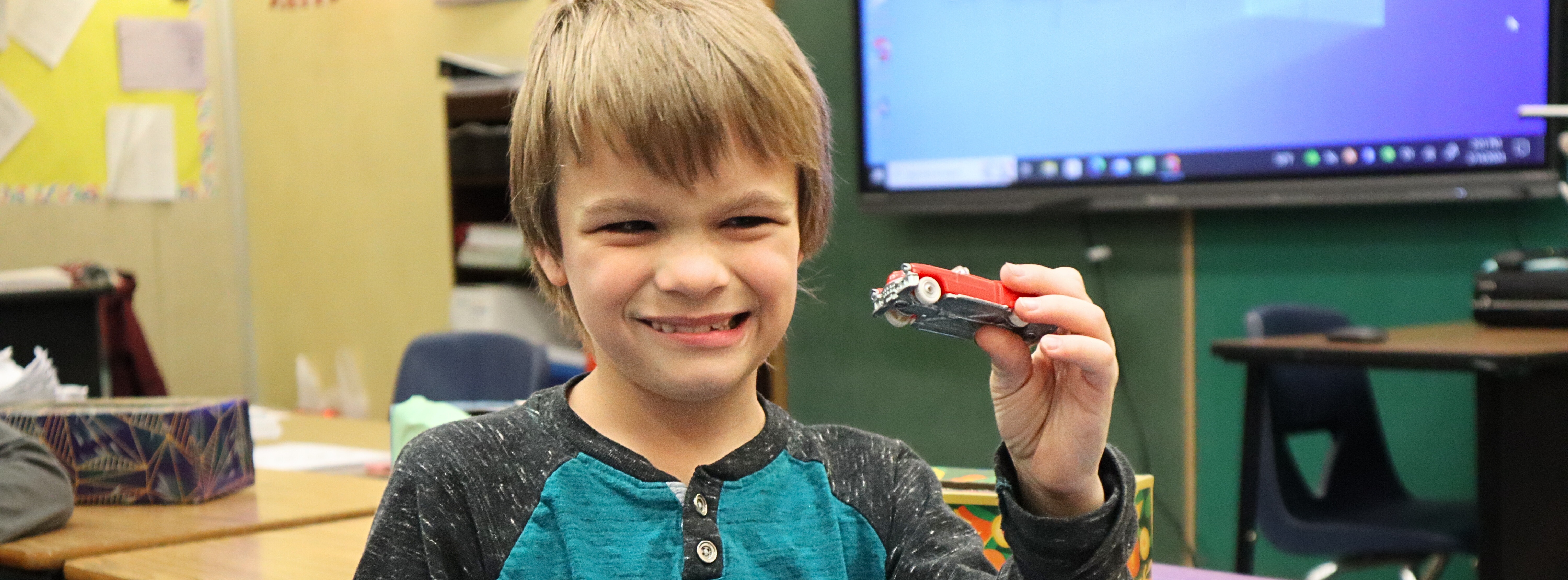 Student smiling for camera