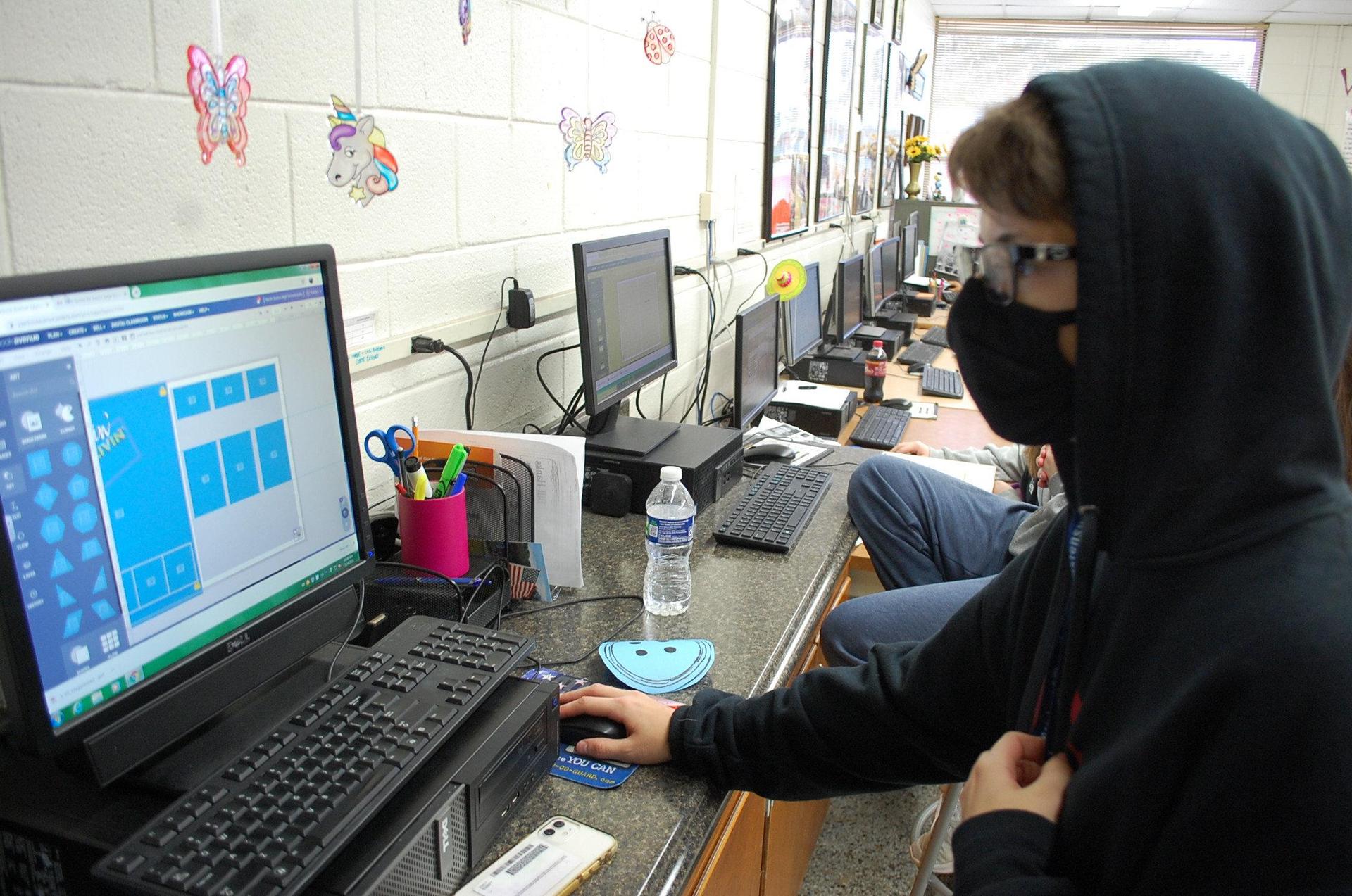 students working in classroom