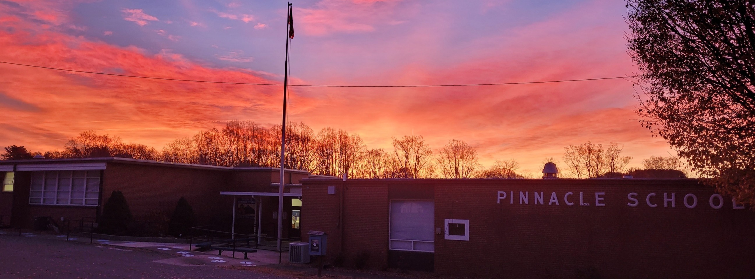 Sunrise over school