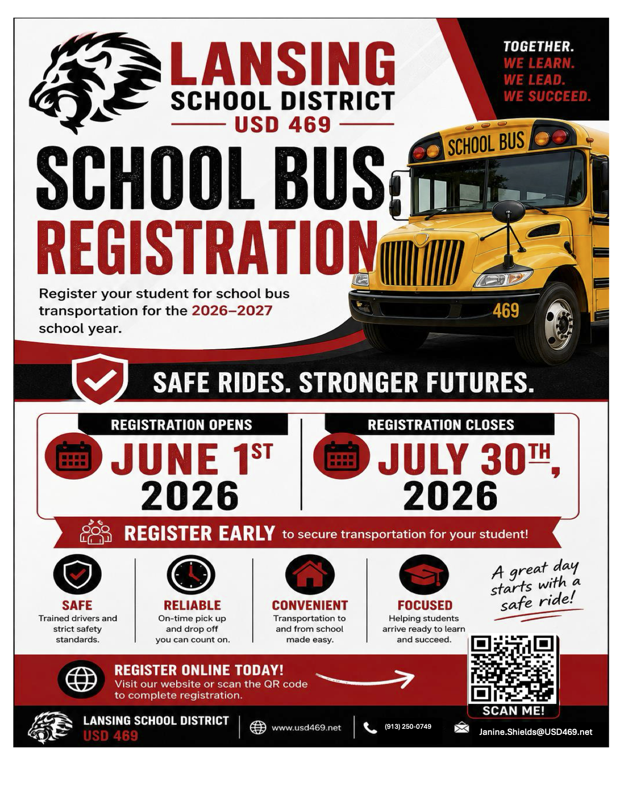 School Bus Registration Opens June 1 for the 2026-2027 School Year