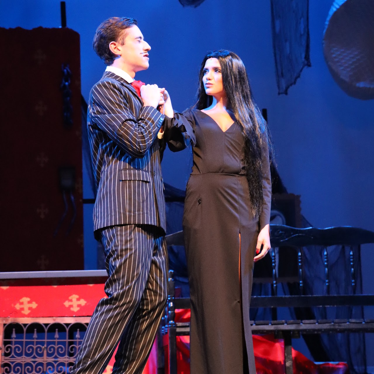 Addams Family School Play with students acting