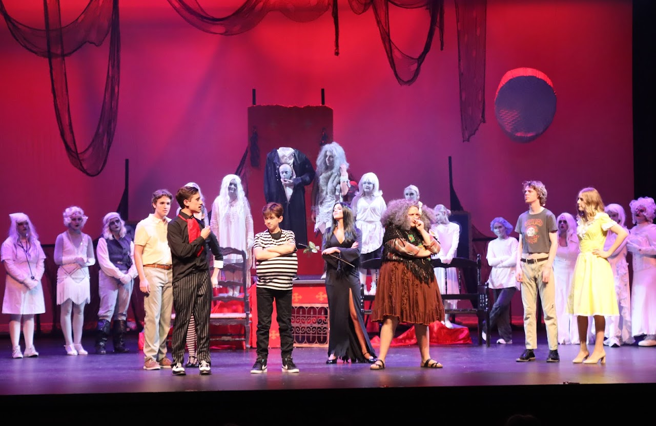 Addams Family School Play with students acting