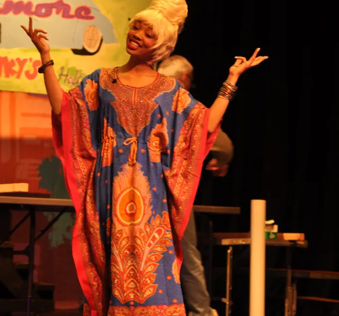 Students acting on the Hairspray School Play