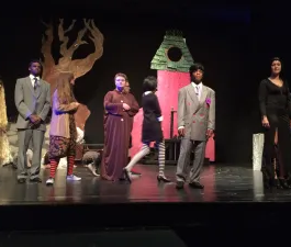 Students acting on the Addams Family School Play